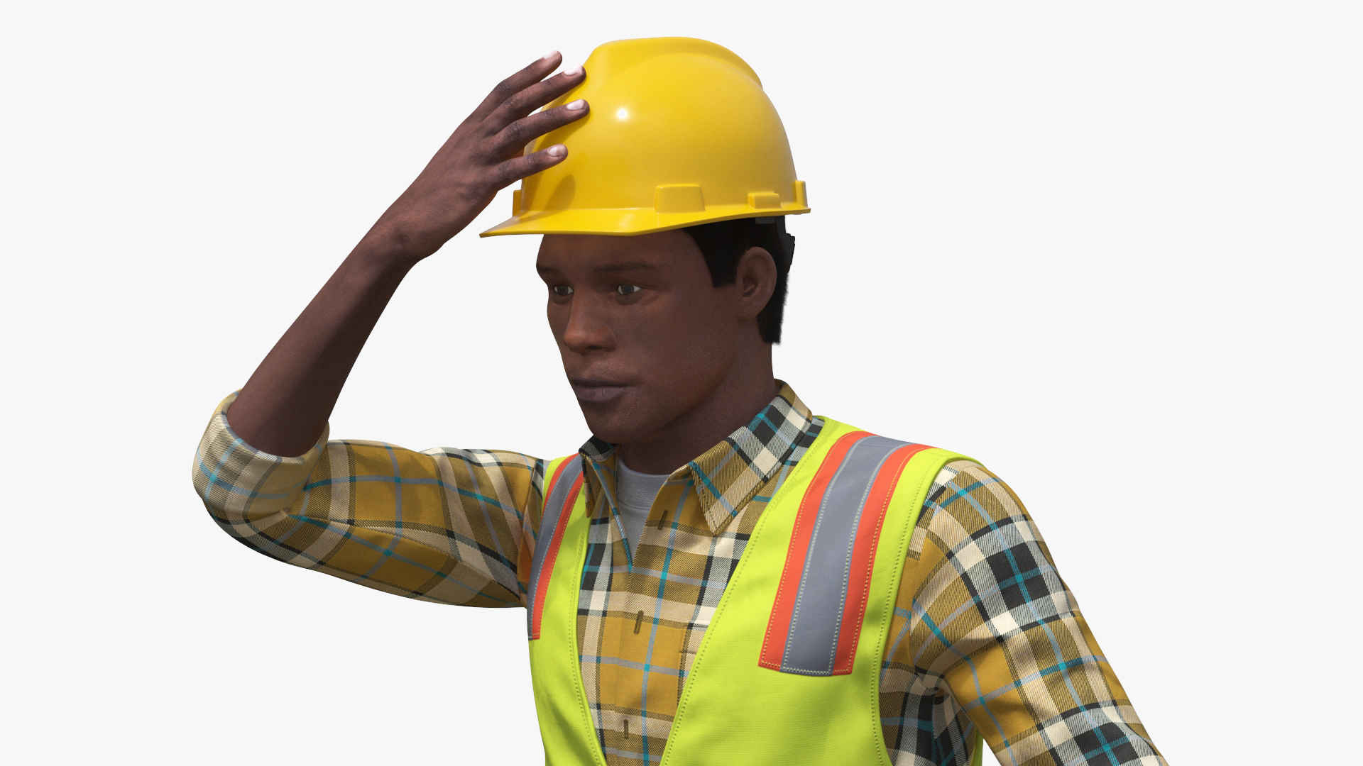 3D model Construction Worker Fur Rigged