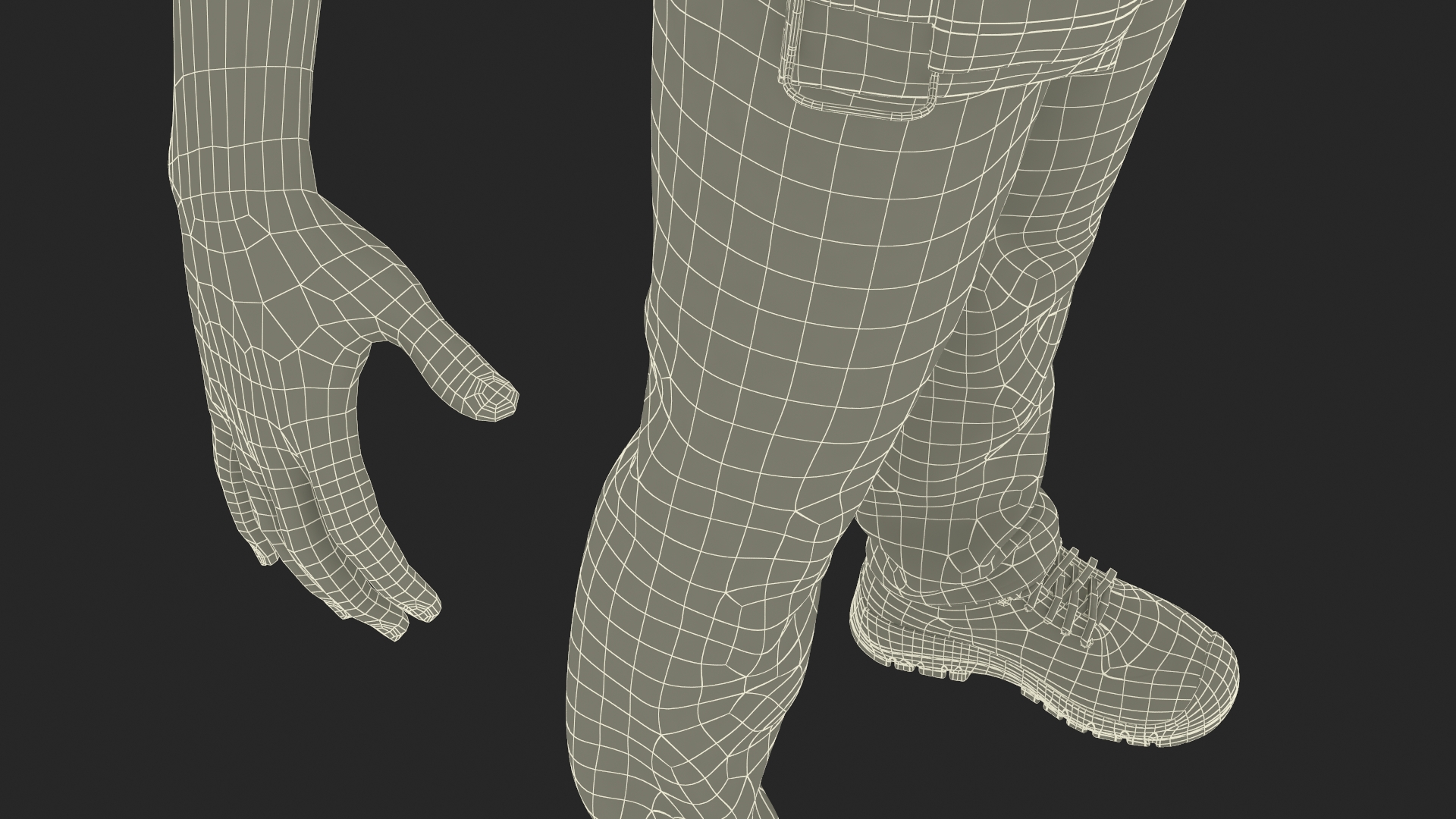 3D model Construction Worker Fur Rigged