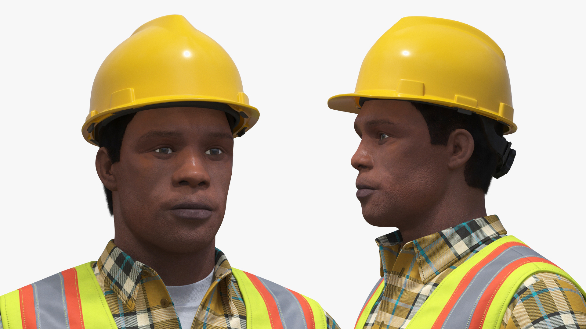 3D model Construction Worker Fur Rigged