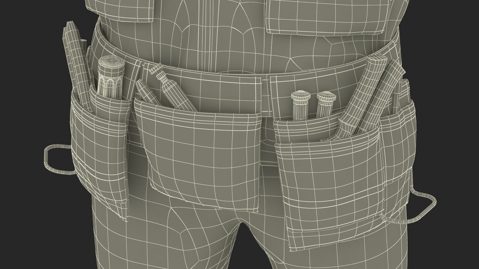 3D model Construction Worker Fur Rigged
