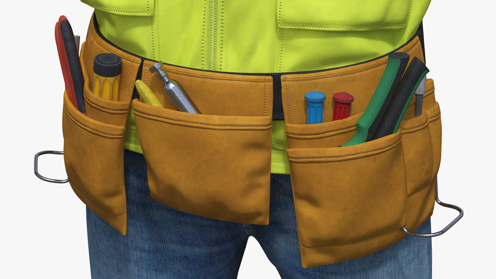3D model Construction Worker Fur Rigged
