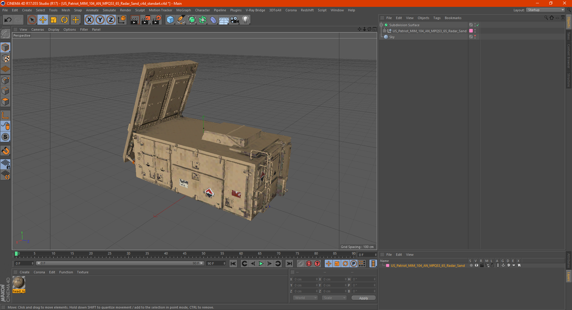 3D US Patriot MIM 104 AN MPQ53 65 Radar Sand
