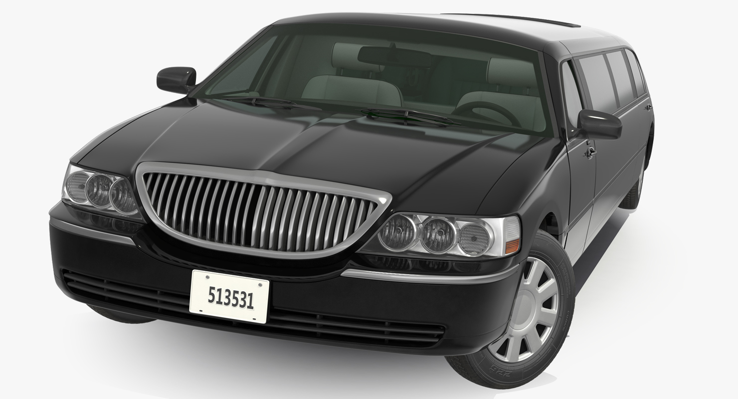 3D model Limousine Generic Black Rigged