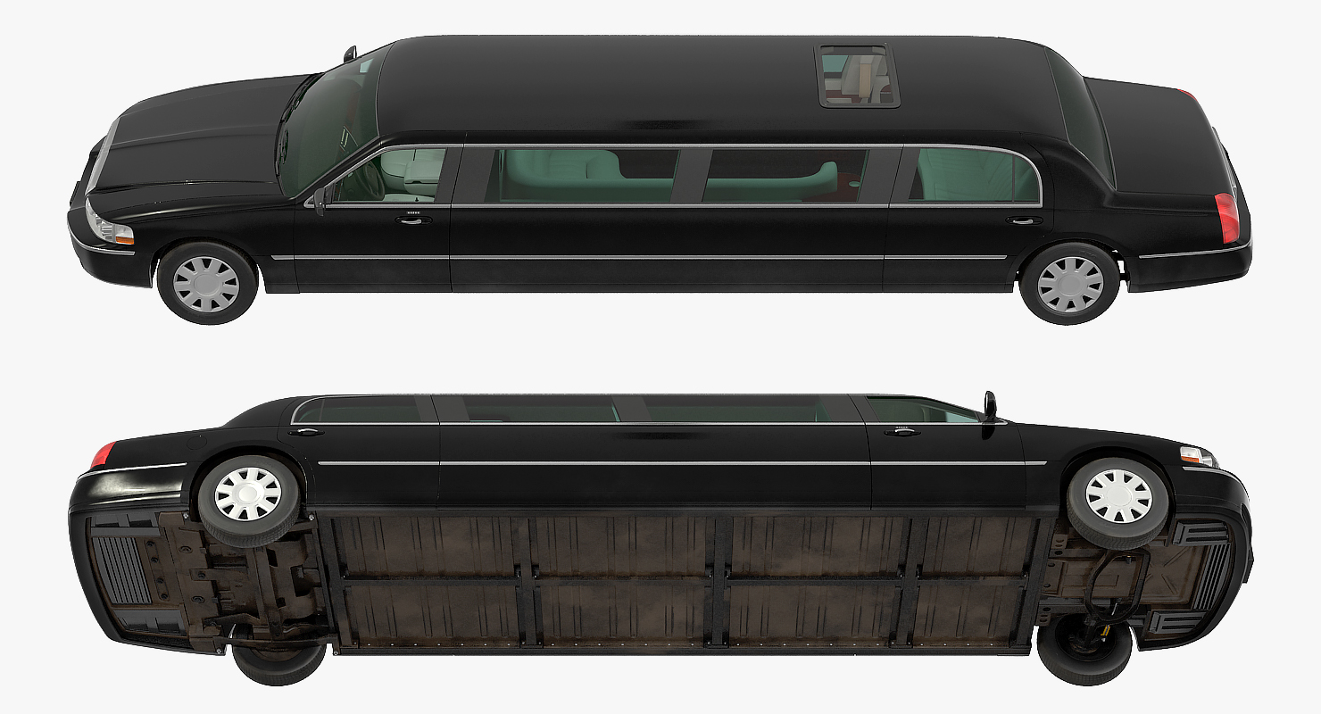 3D model Limousine Generic Black Rigged