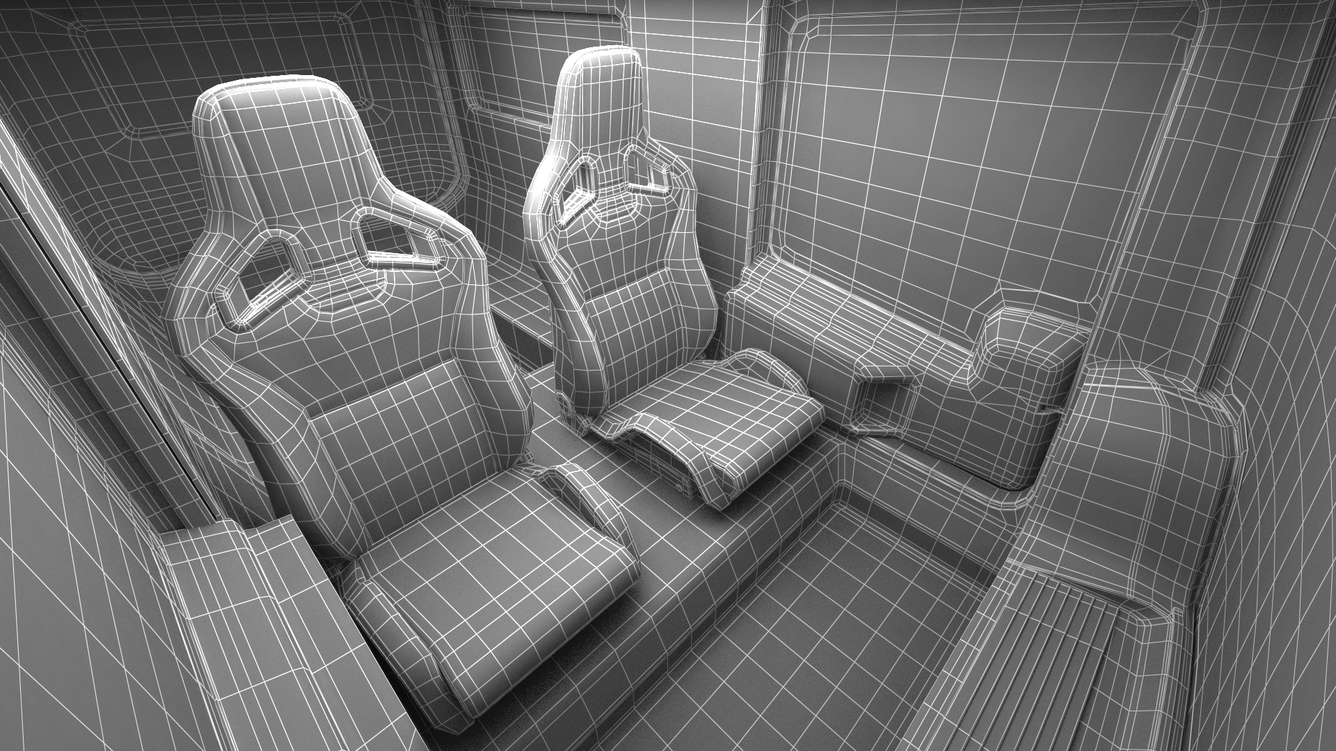 3D Venturi Antarctica Vehicle Simple Interior Rigged for Cinema 4D model