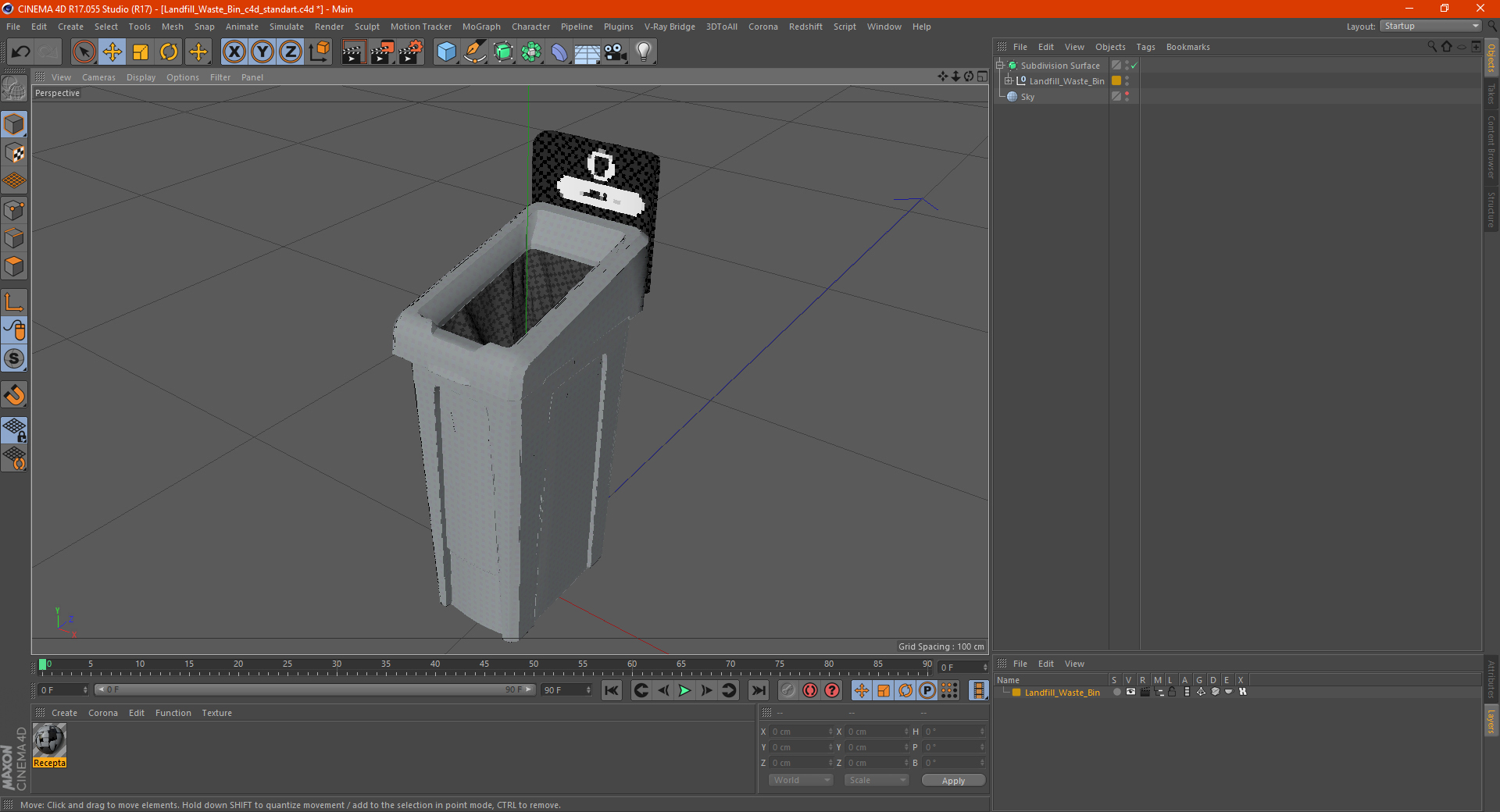 3D Landfill Waste Bin model