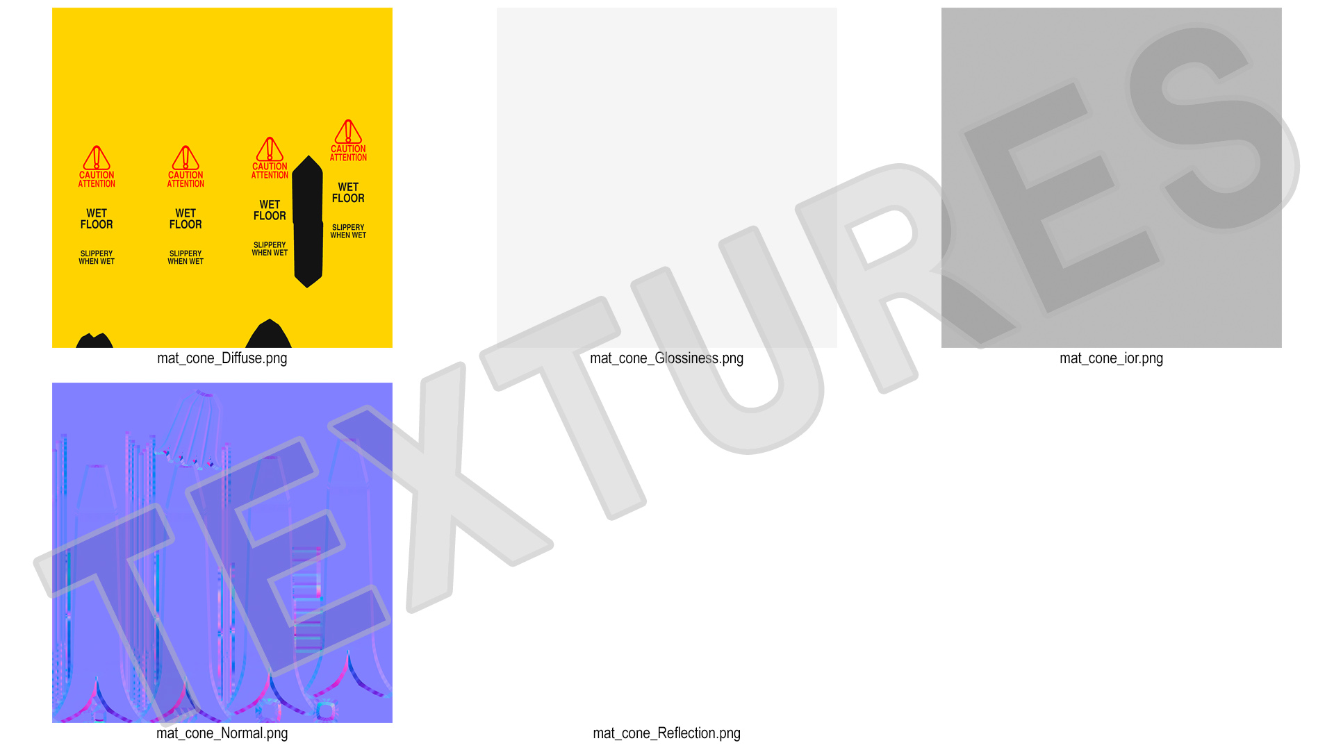 Banana Cone Caution Wet Floor Sign 90cm 3D model
