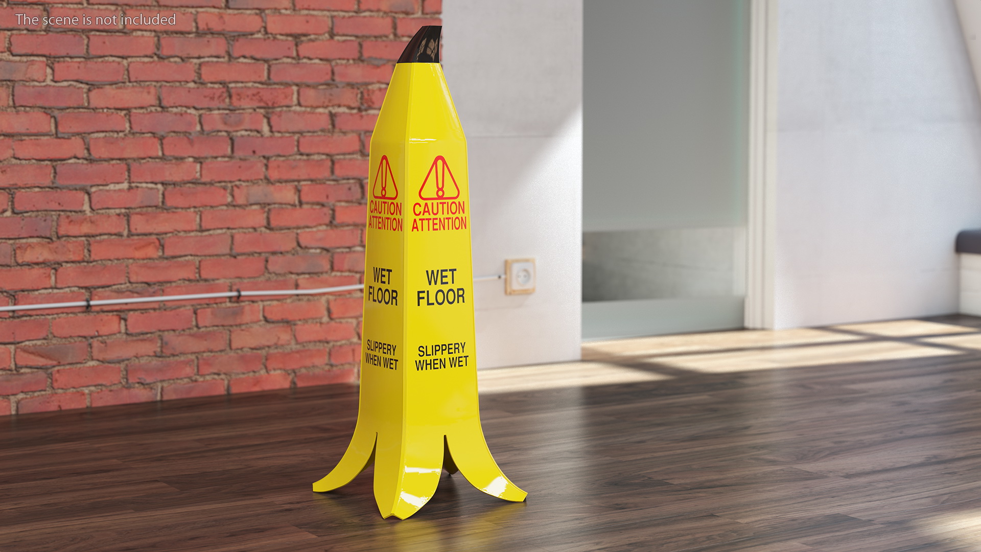 Banana Cone Caution Wet Floor Sign 90cm 3D model