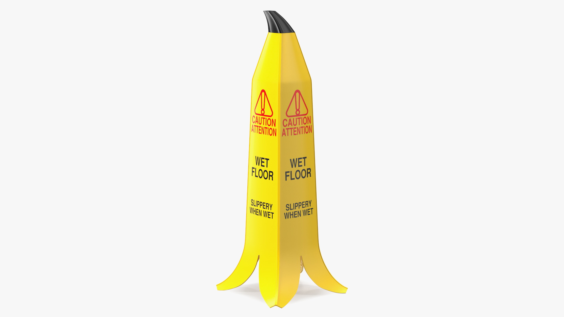 Banana Cone Caution Wet Floor Sign 90cm 3D model