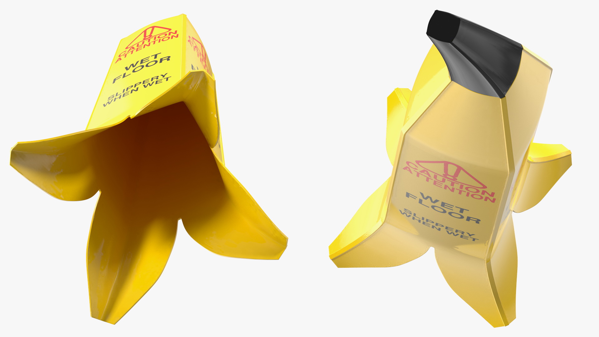 Banana Cone Caution Wet Floor Sign 90cm 3D model