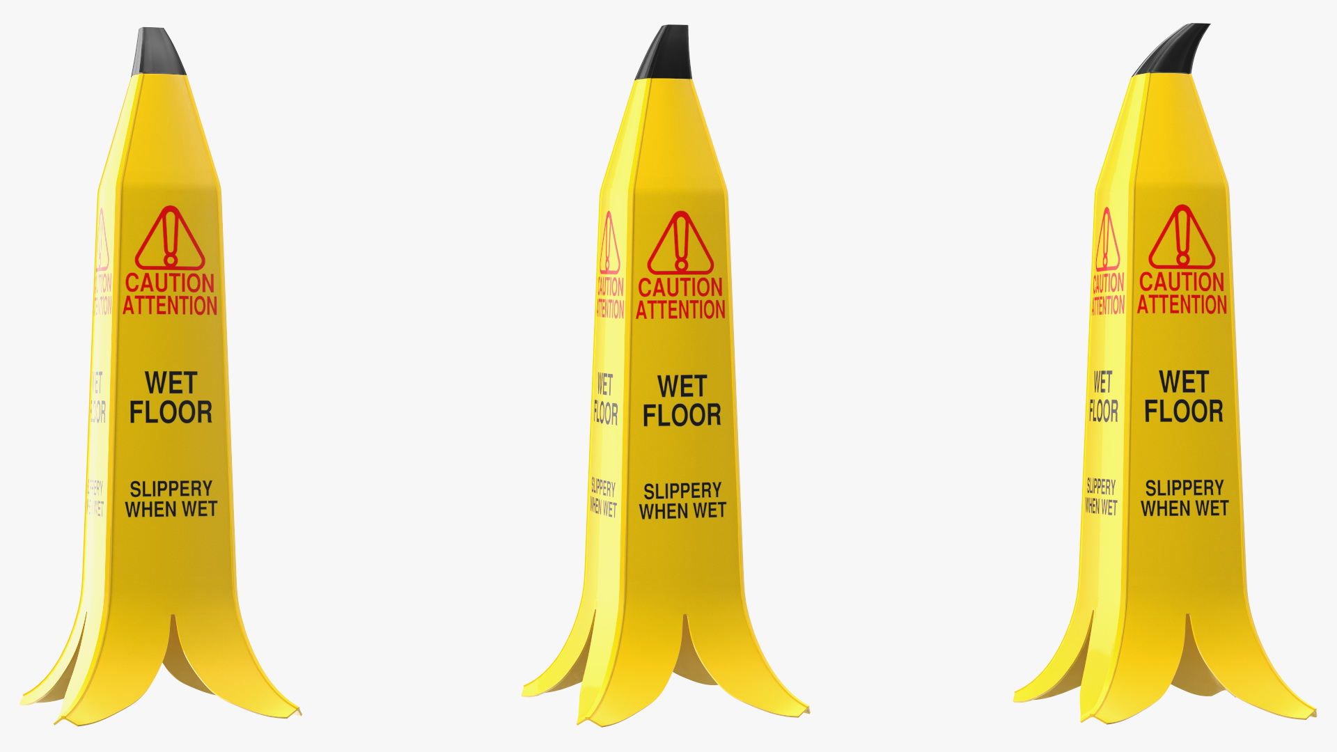 Banana Cone Caution Wet Floor Sign 90cm 3D model