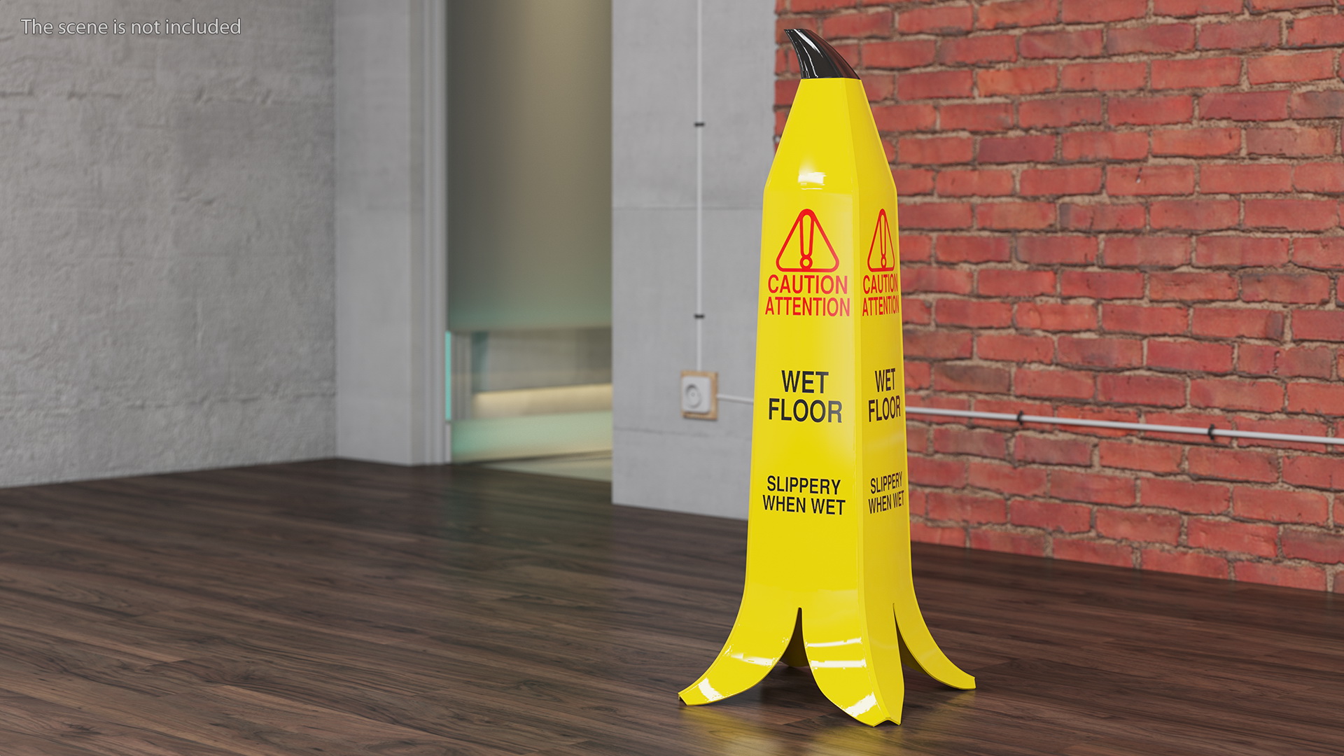 Banana Cone Caution Wet Floor Sign 90cm 3D model
