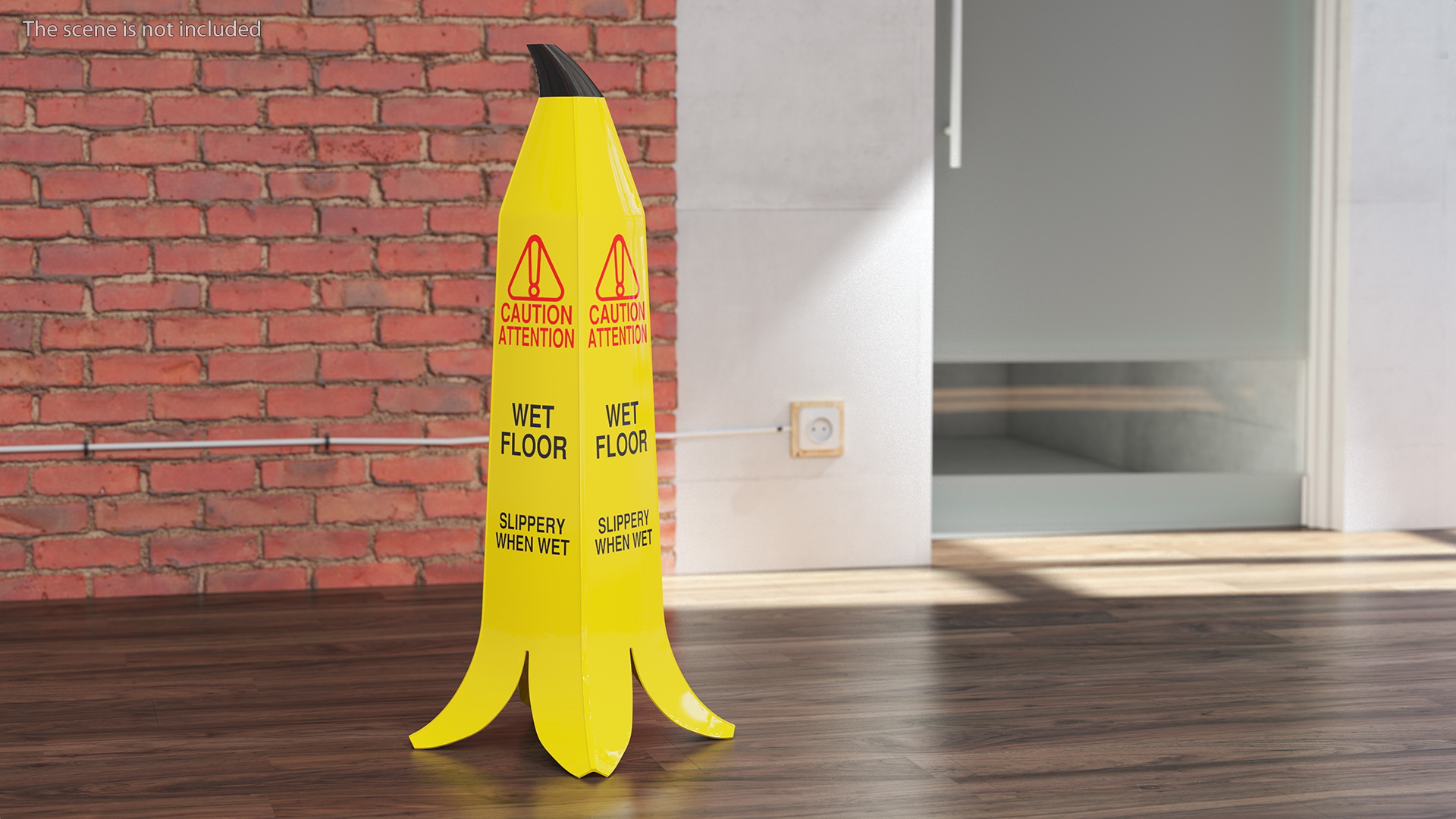 Banana Cone Caution Wet Floor Sign 90cm 3D model