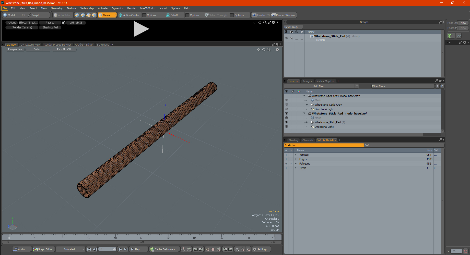 Whetstone Stick Red 3D model