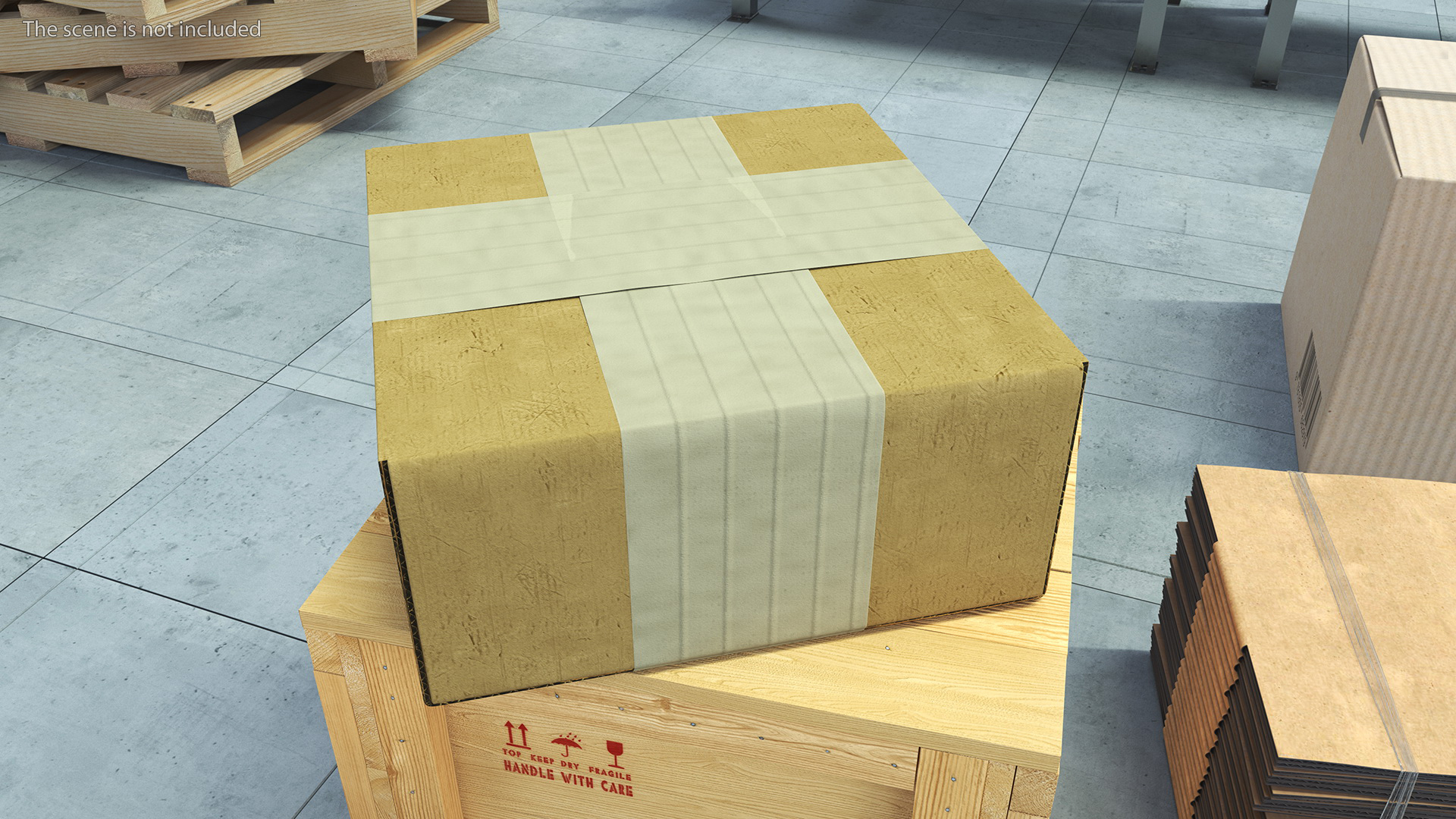 3D model Cardboard Box Closed with Tape