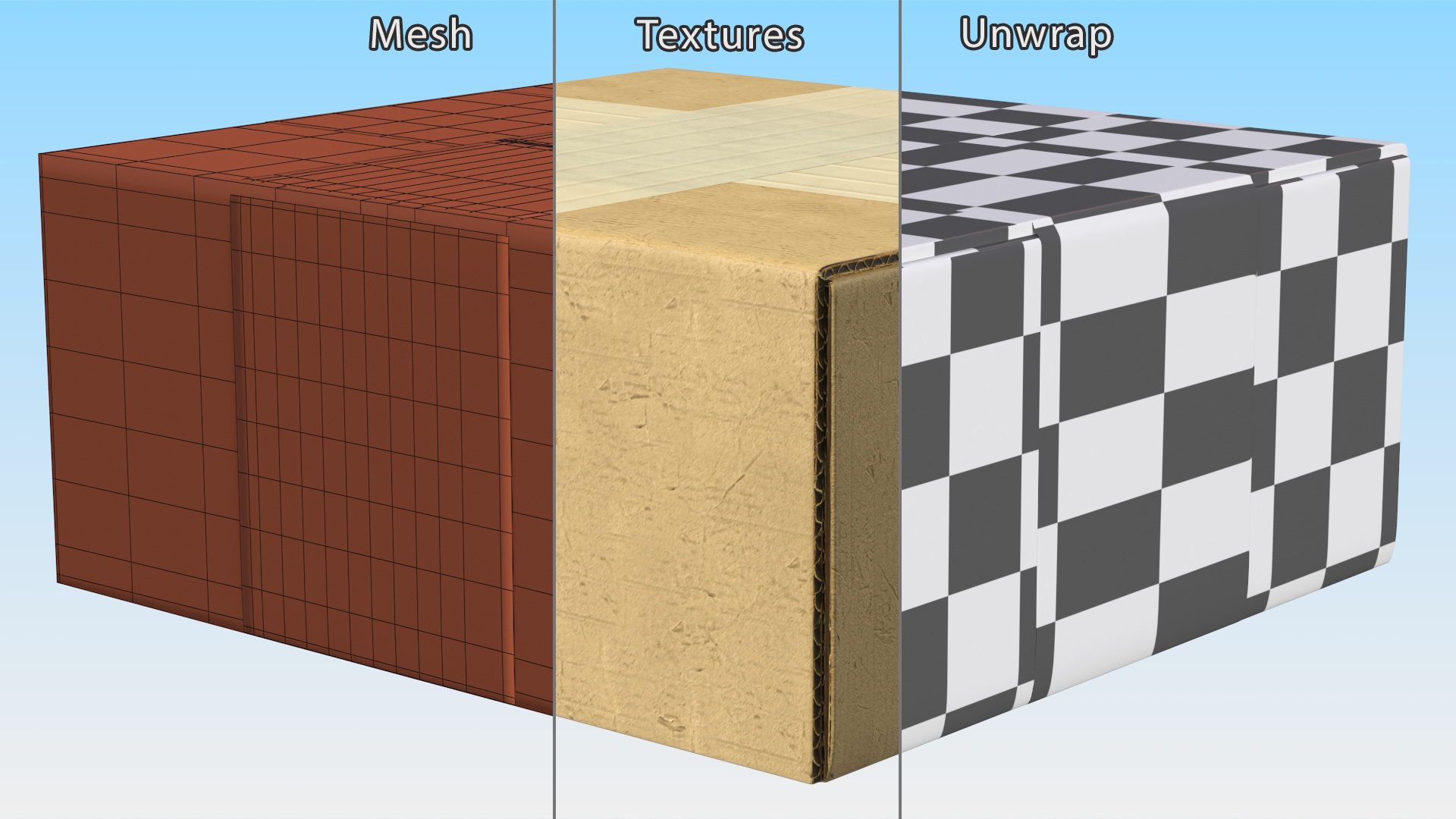 3D model Cardboard Box Closed with Tape