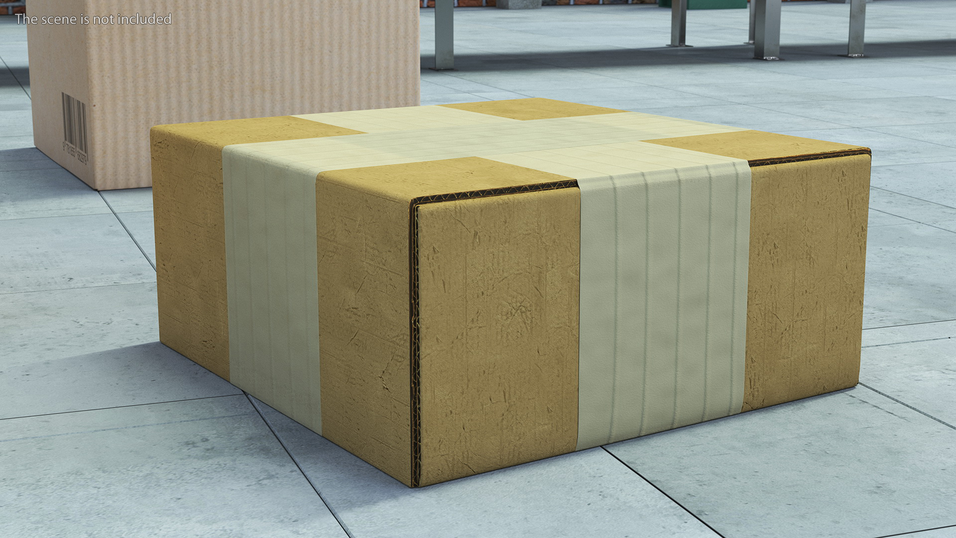 3D model Cardboard Box Closed with Tape