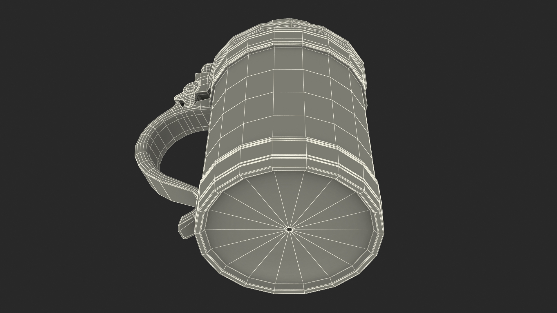 Vintage Wooden Beer Mug with Closed Cap 3D model