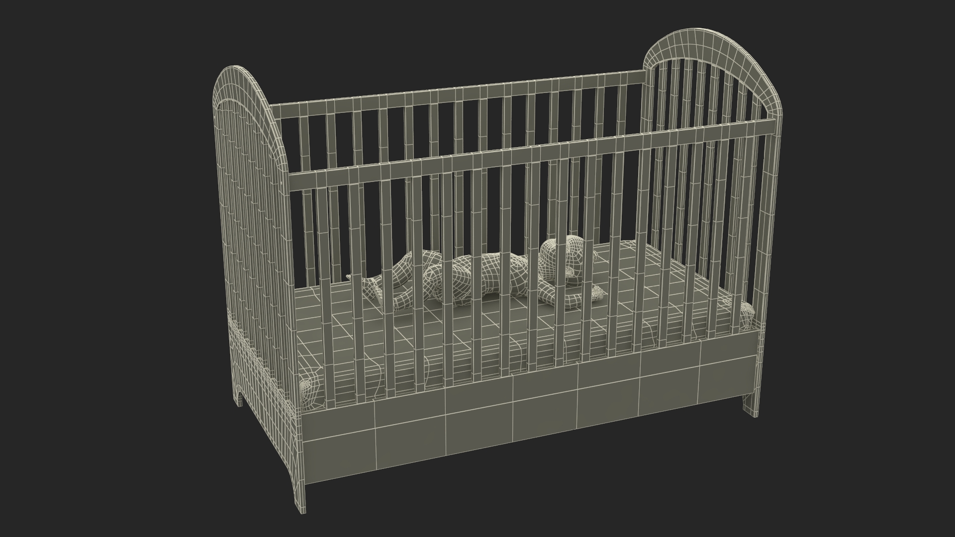 3D Baby Girl in Bed Sleeping Fur Rigged