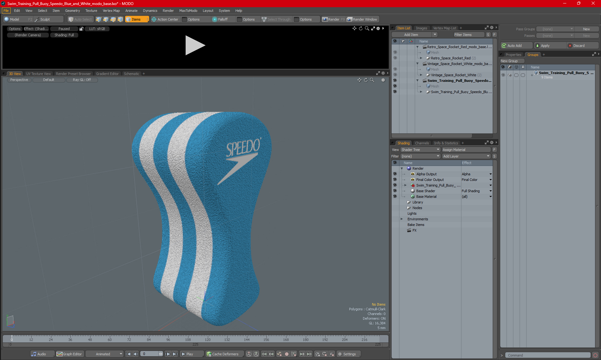 3D model Swim Training Pull Buoy Speedo Blue and White