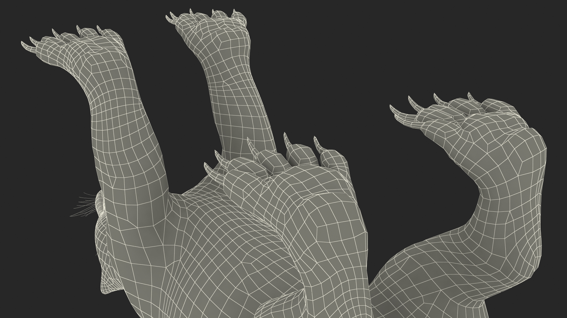 3D Wolverine Dark Color Fur Rigged
