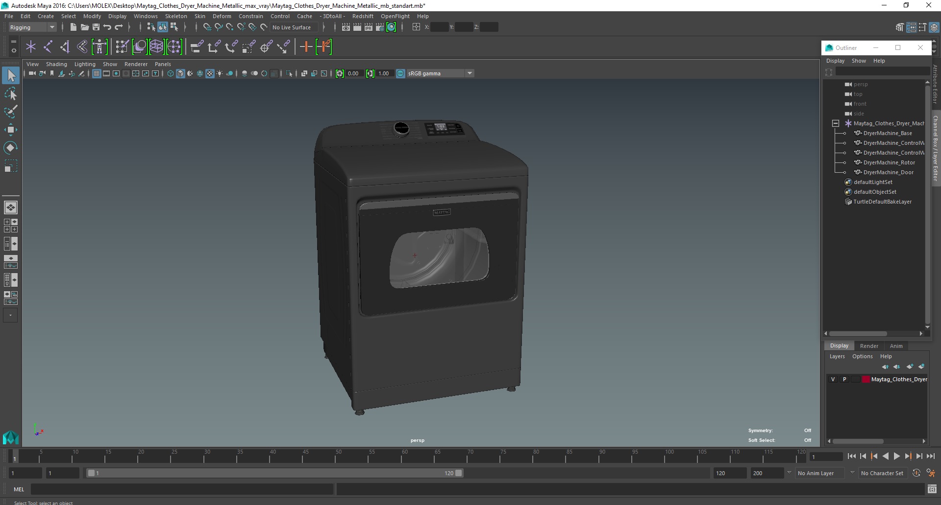 Maytag Clothes Dryer Machine Metallic 3D