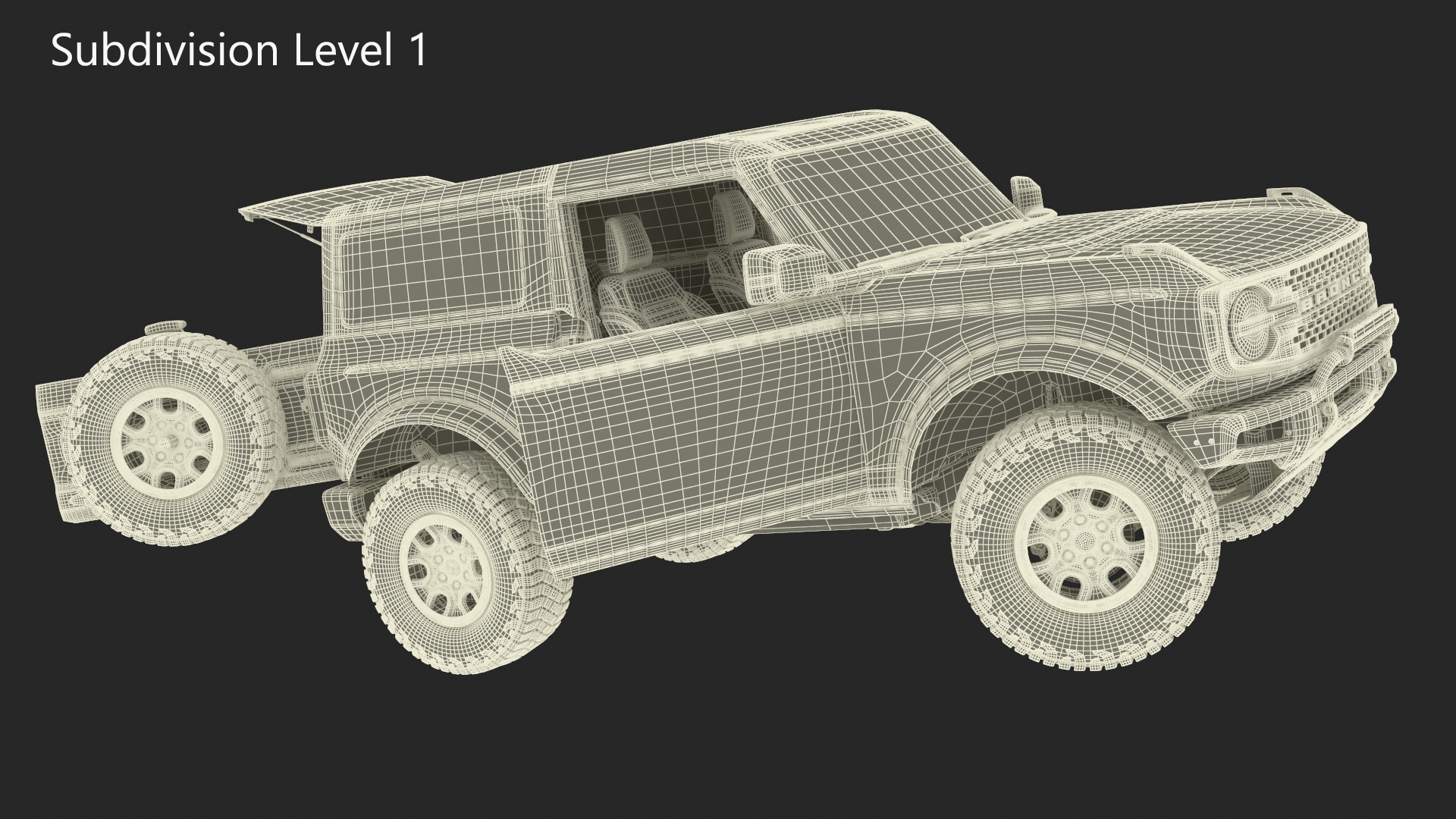 3D Ford Bronco Two Door Off Road SUV Carbonized Gray Rigged