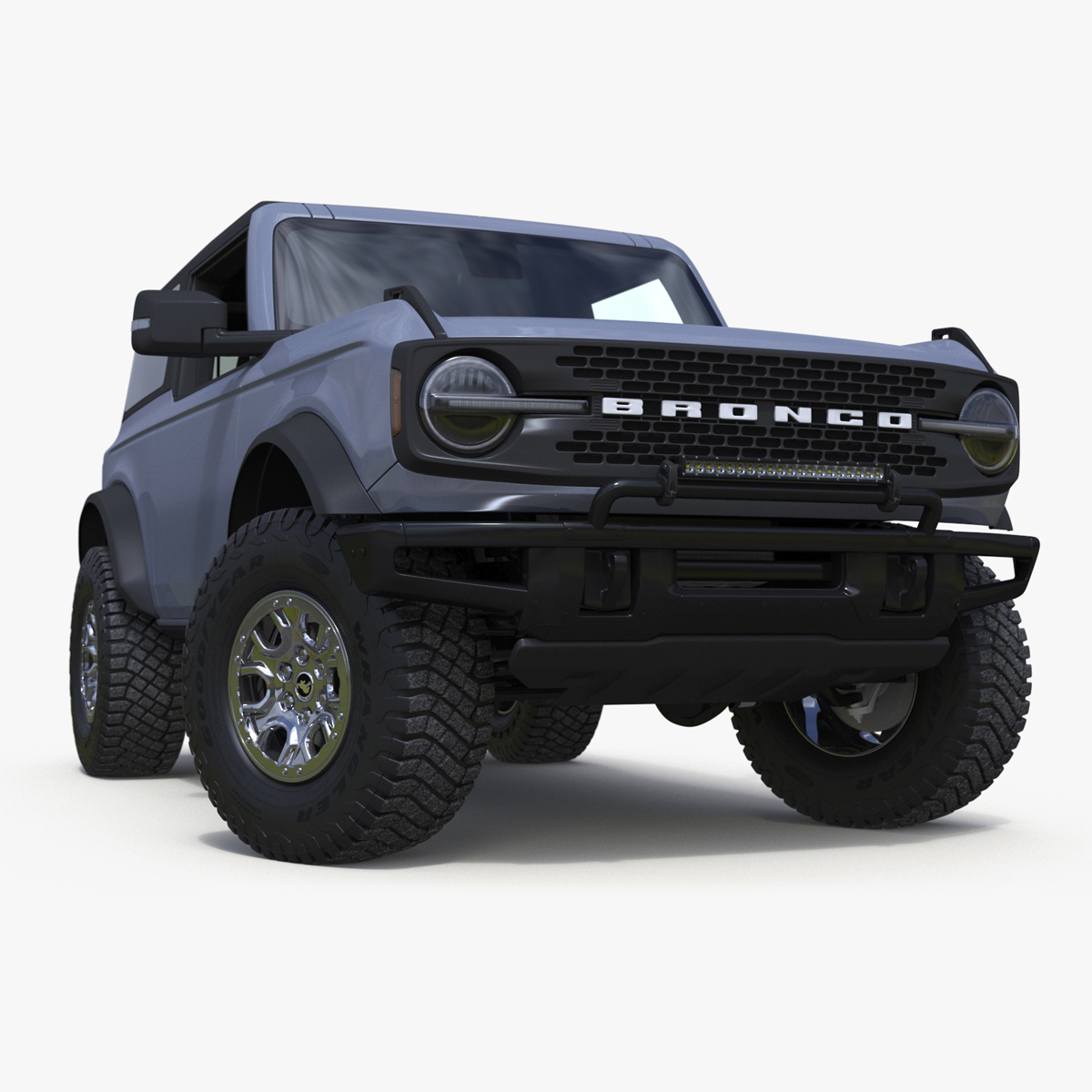 3D Ford Bronco Two Door Off Road SUV Carbonized Gray Rigged