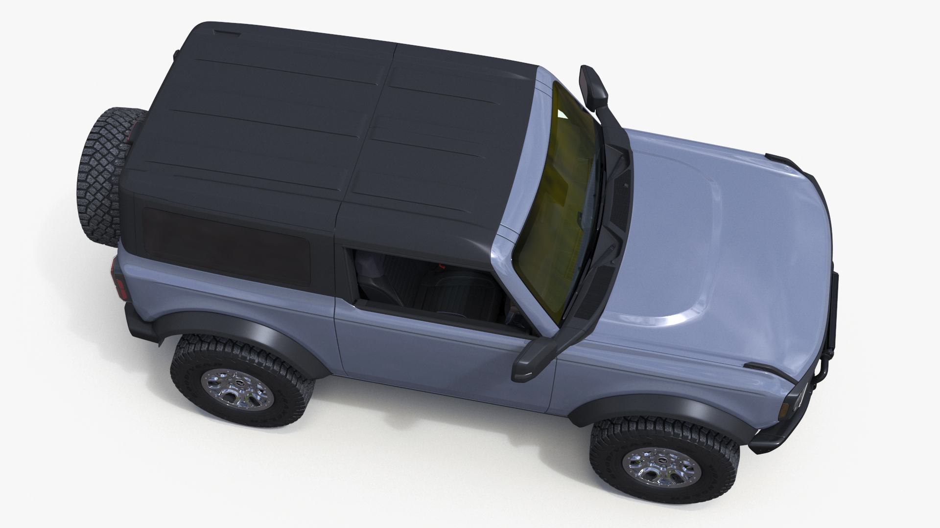 3D Ford Bronco Two Door Off Road SUV Carbonized Gray Rigged