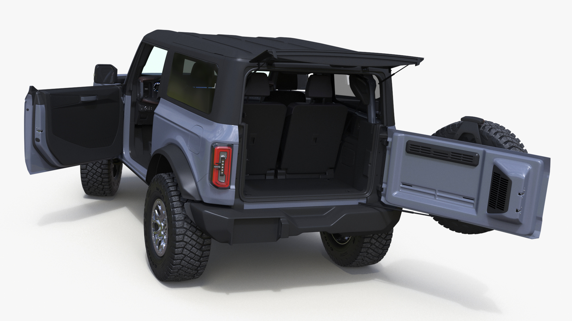 3D Ford Bronco Two Door Off Road SUV Carbonized Gray Rigged