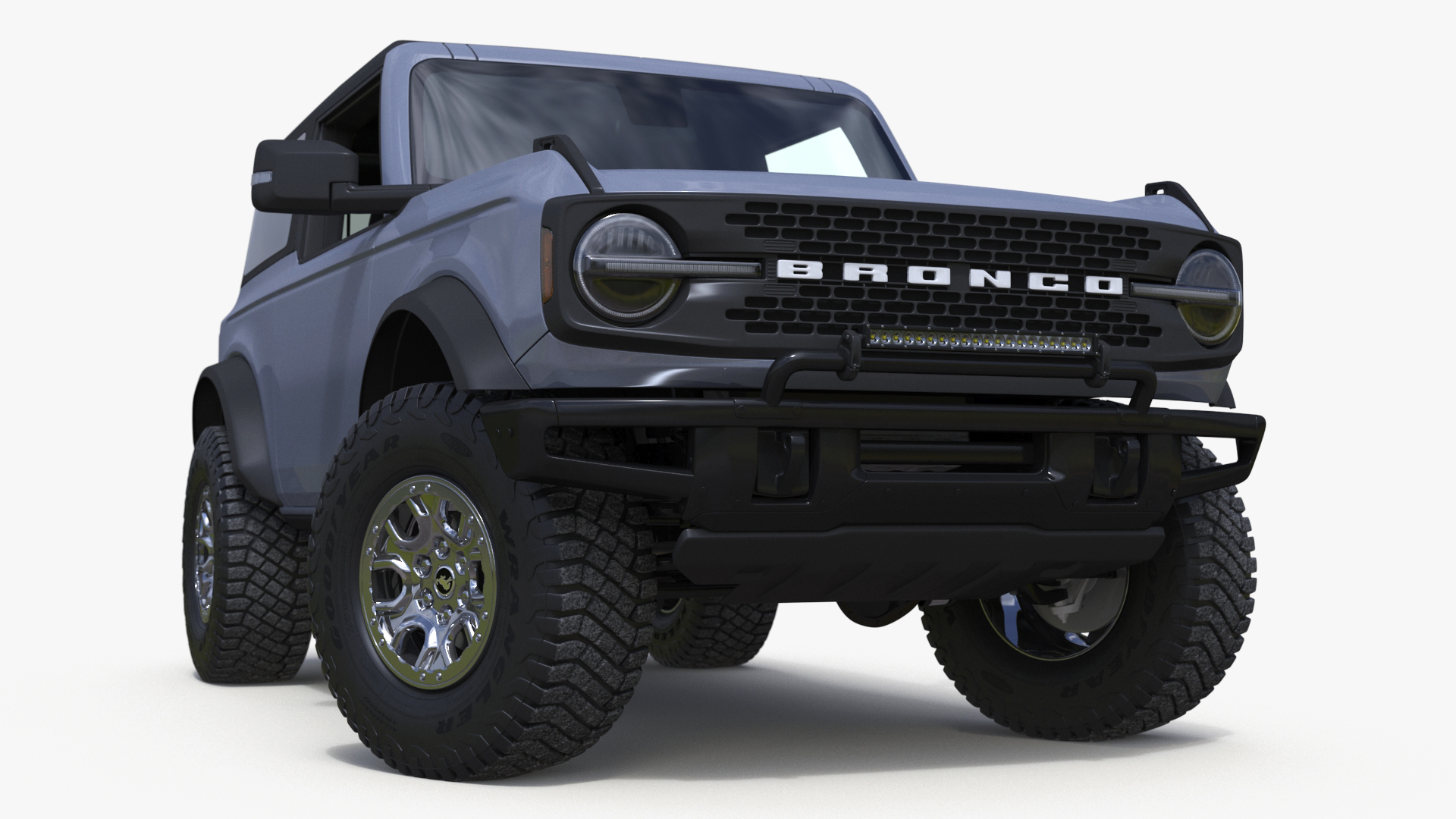 3D Ford Bronco Two Door Off Road SUV Carbonized Gray Rigged
