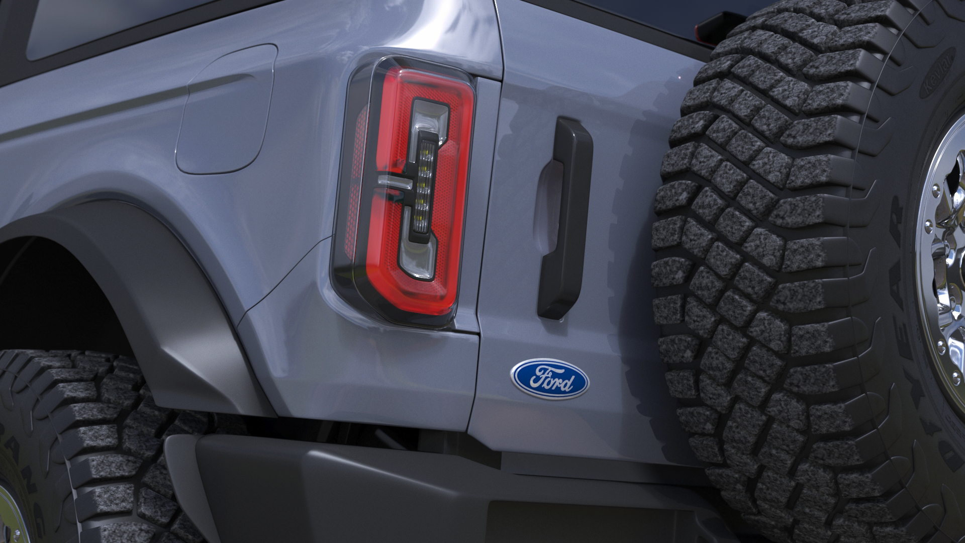 3D Ford Bronco Two Door Off Road SUV Carbonized Gray Rigged