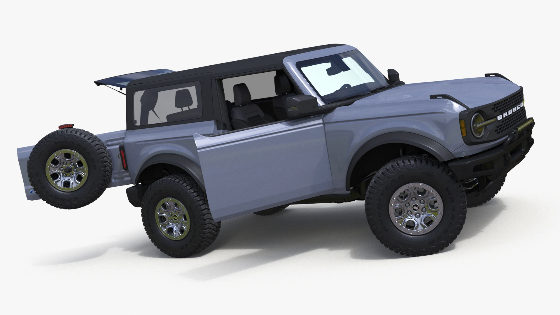 3D Ford Bronco Two Door Off Road SUV Carbonized Gray Rigged