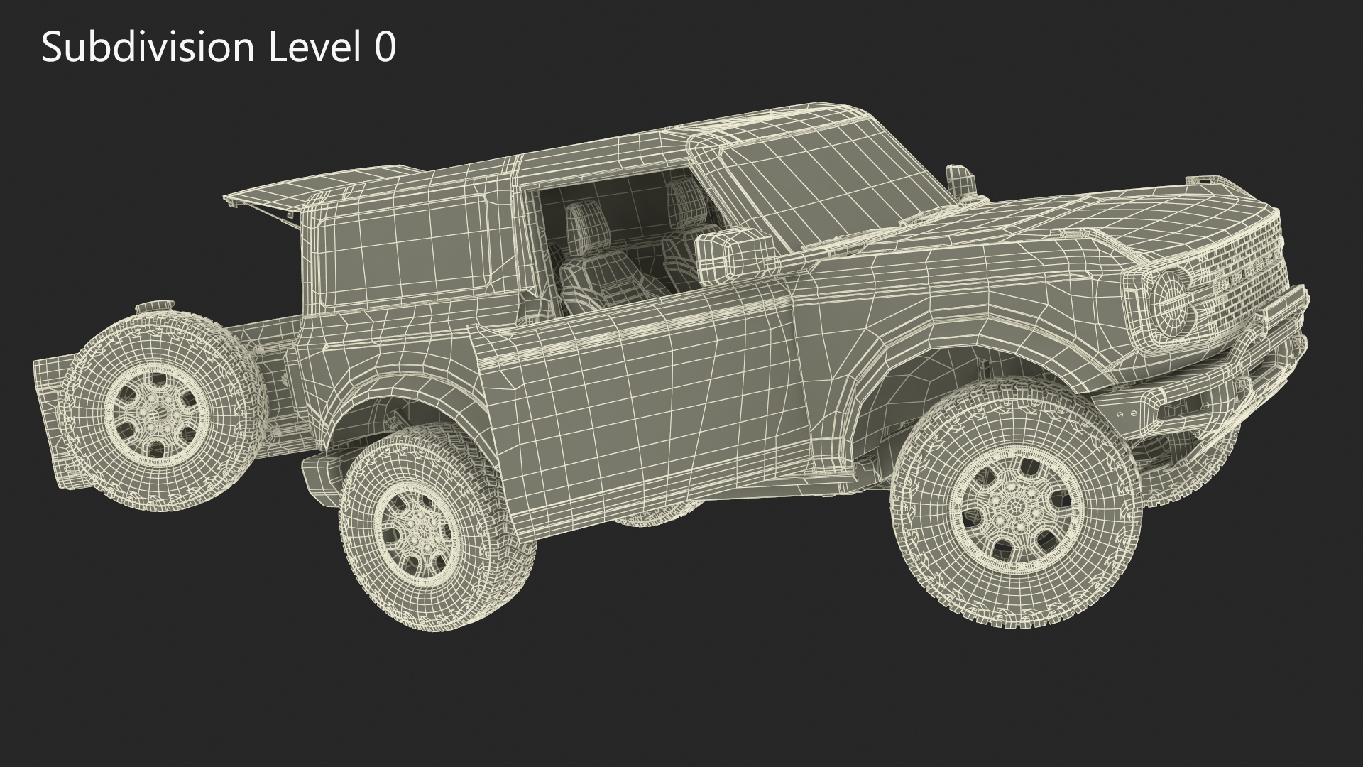 3D Ford Bronco Two Door Off Road SUV Carbonized Gray Rigged