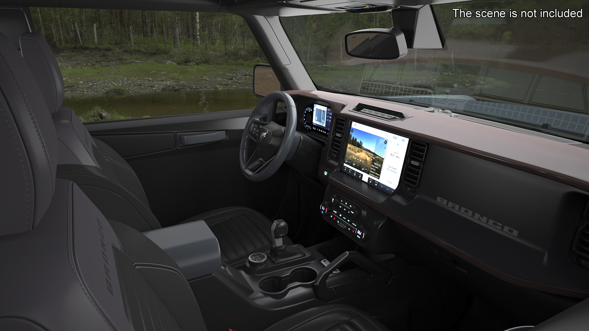 3D Ford Bronco Two Door Off Road SUV Carbonized Gray Rigged