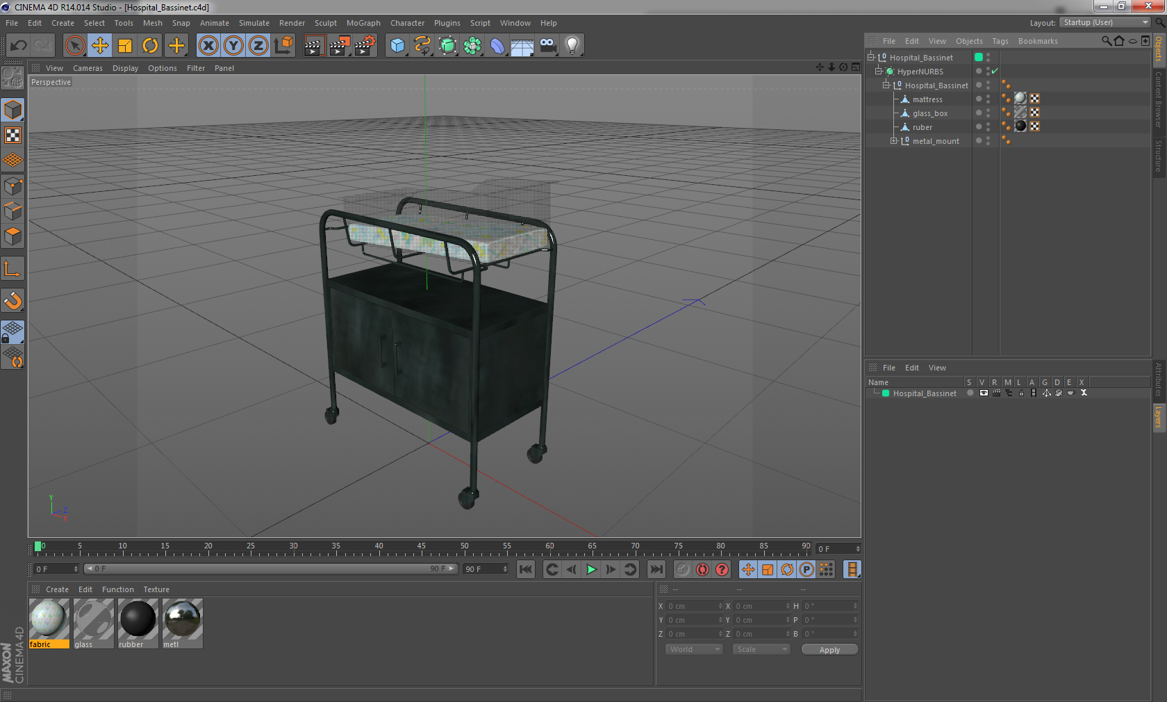 Hospital Bassinet 3D