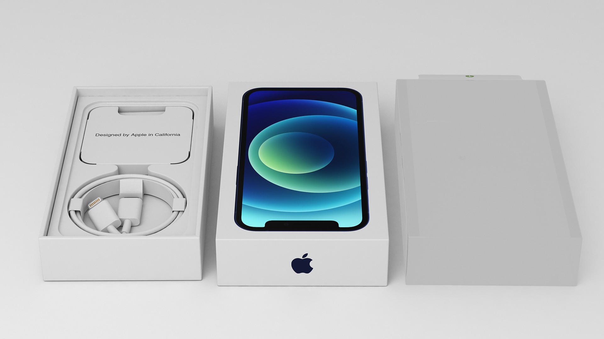 3D iPhone 12 mini Box Blue model