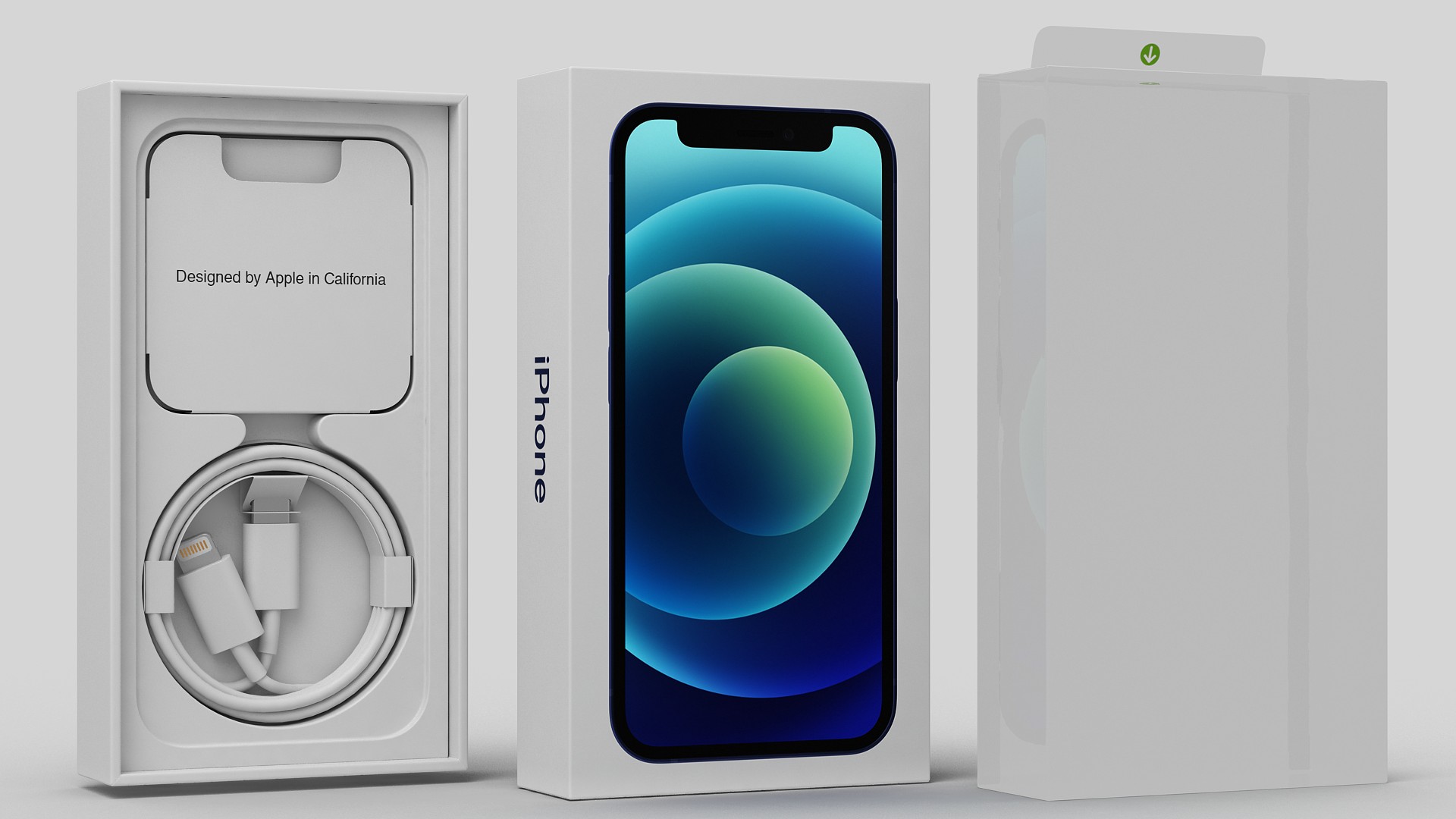 3D iPhone 12 mini Box Blue model