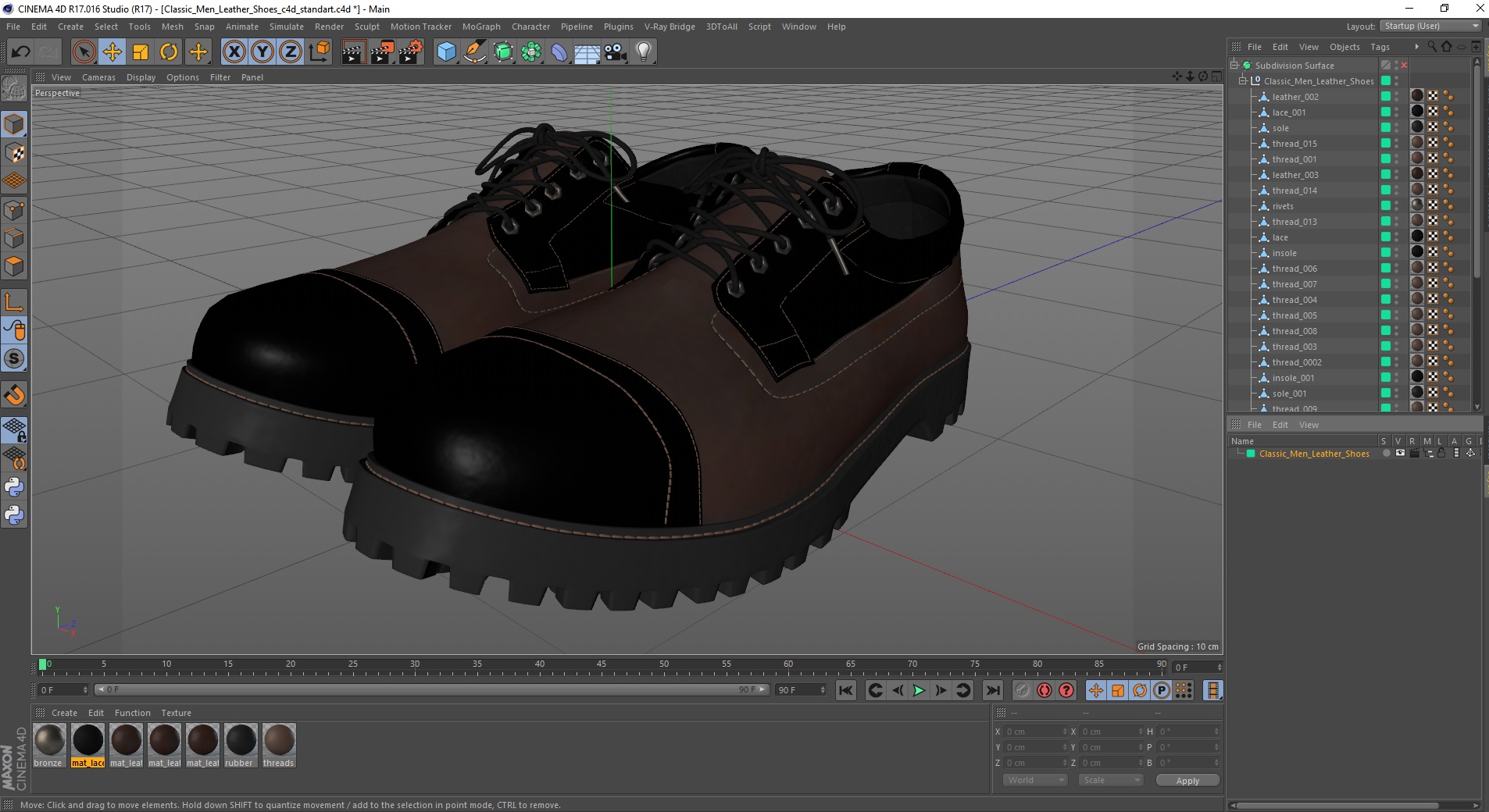 3D model Classic Men Leather Shoes