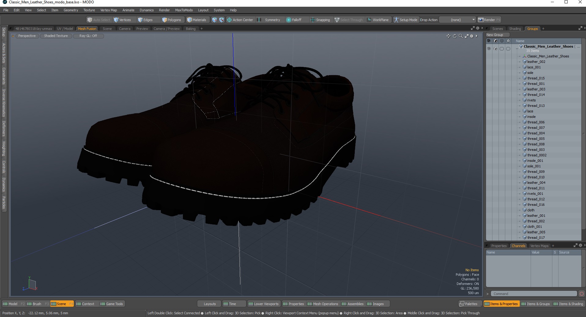 3D model Classic Men Leather Shoes
