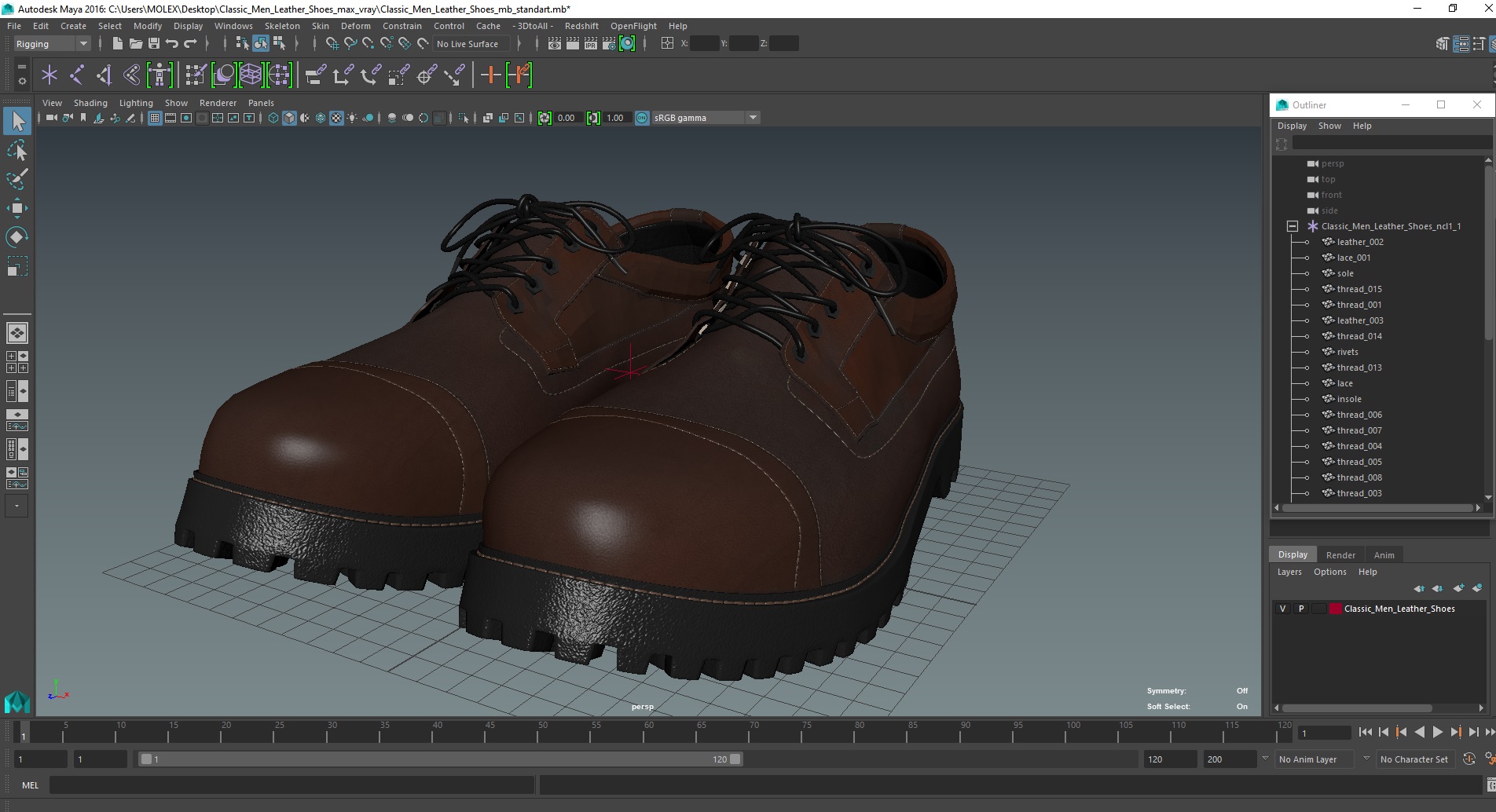 3D model Classic Men Leather Shoes