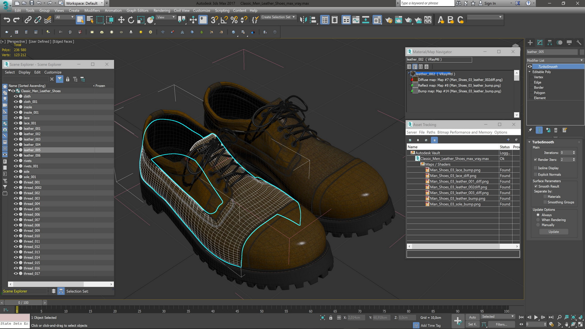 3D model Classic Men Leather Shoes