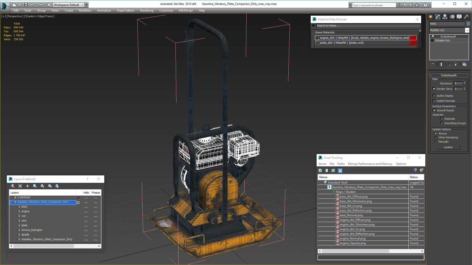 3D model Gasoline Vibratory Plate Compactor Dirty