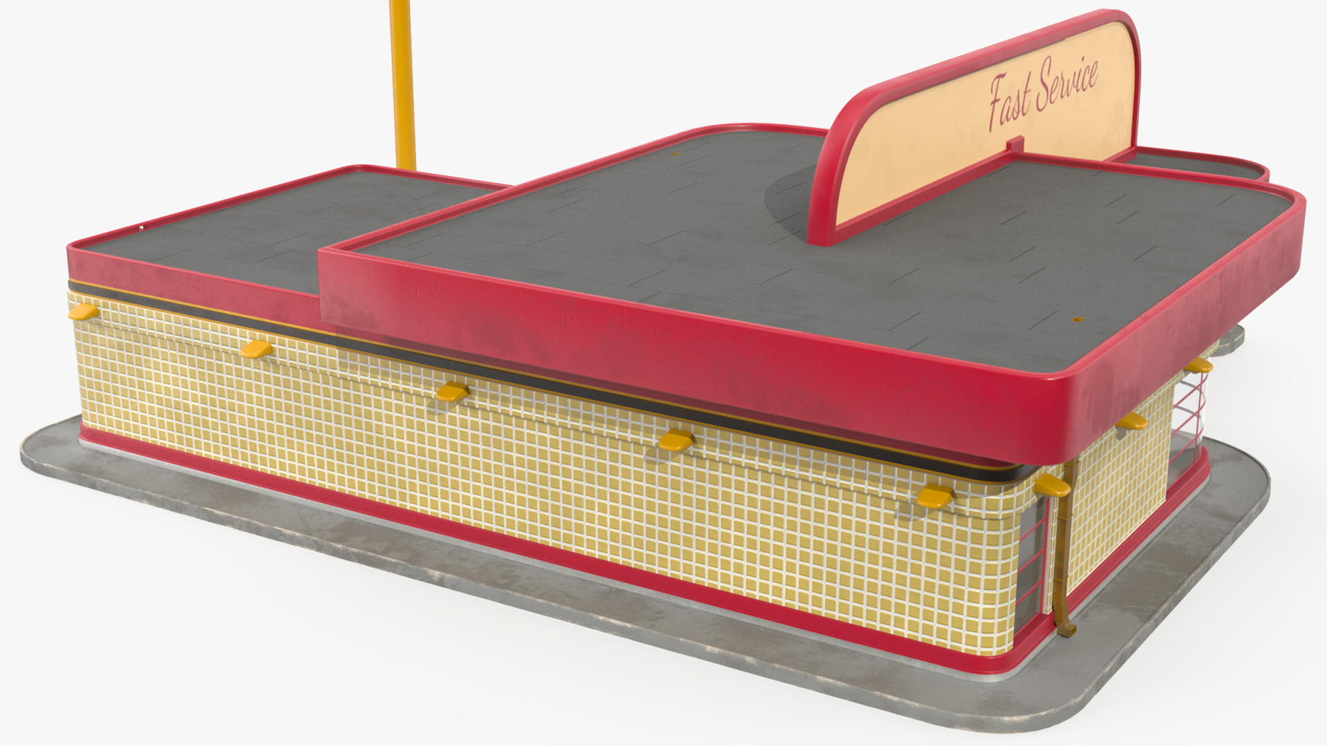 3D model Retro Petrol Station
