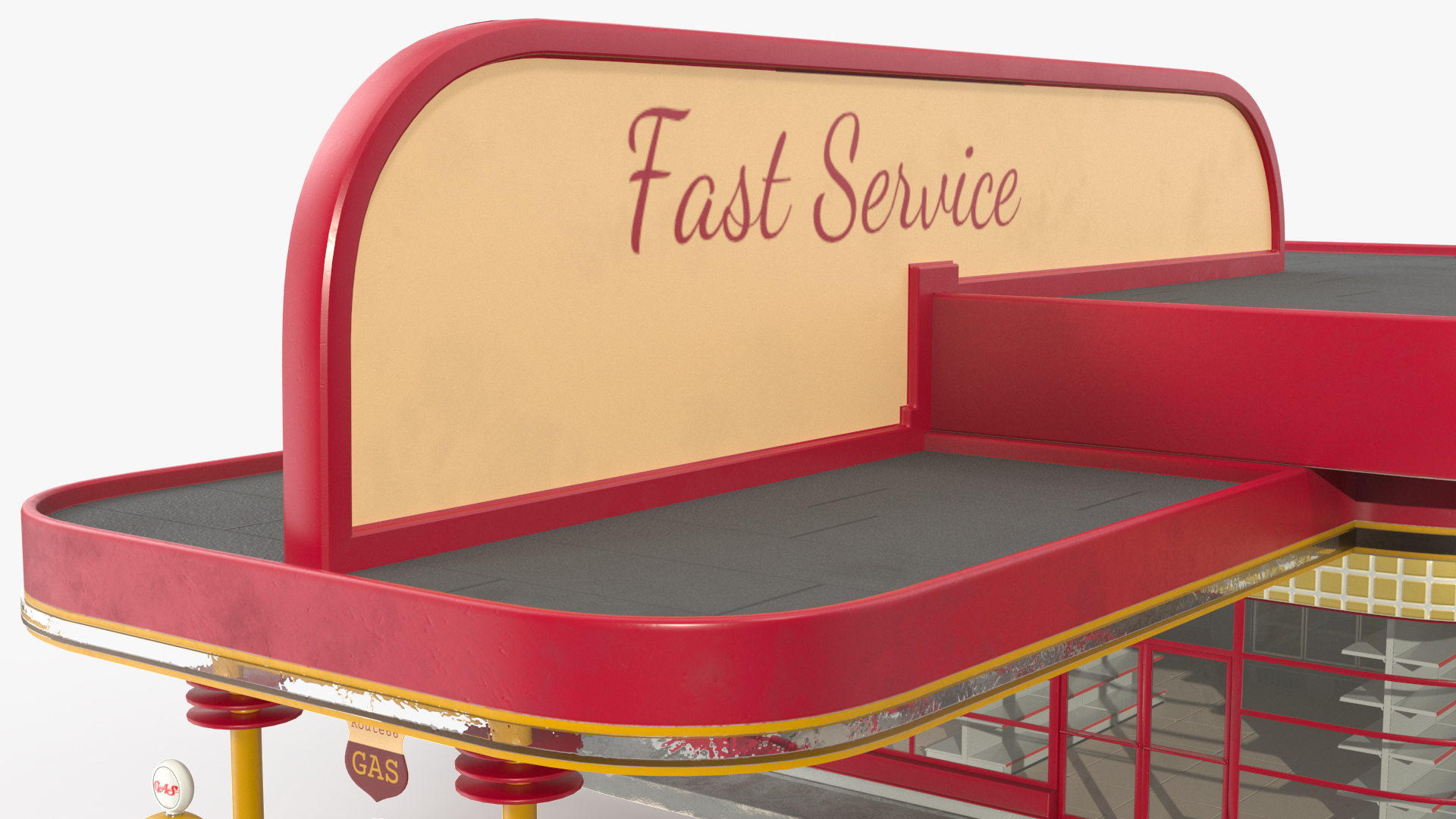 3D model Retro Petrol Station