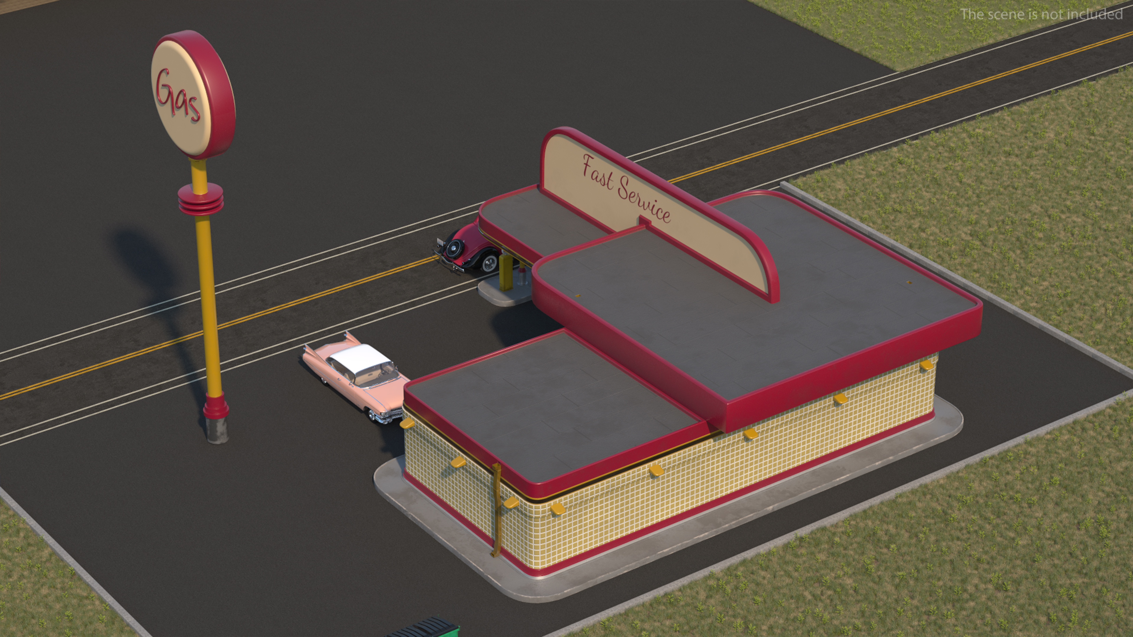 3D model Retro Petrol Station
