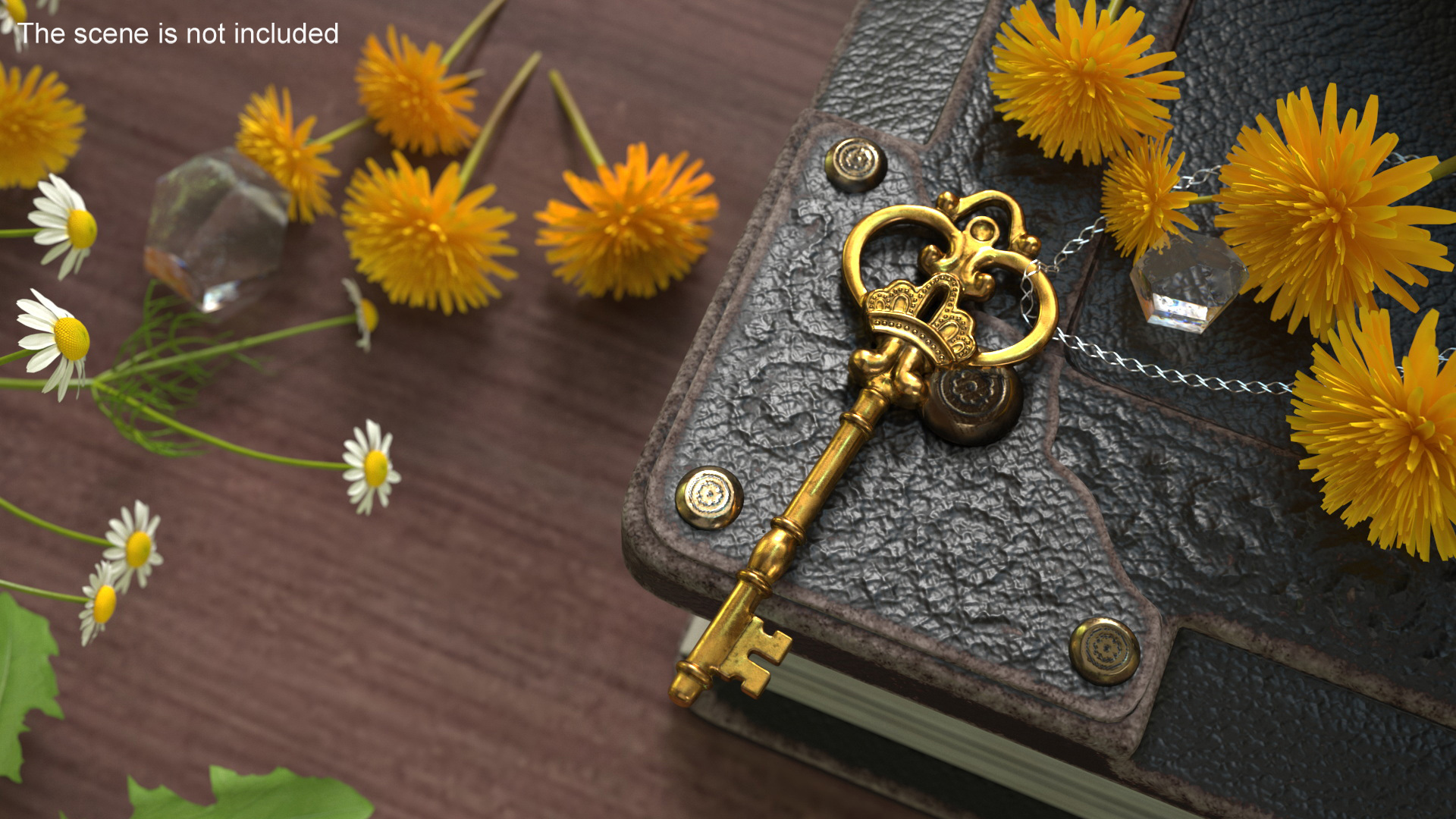 3D Decorative Skeleton Key Gold model