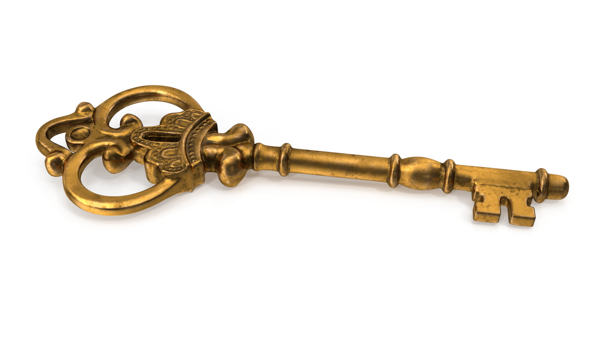3D Decorative Skeleton Key Gold model