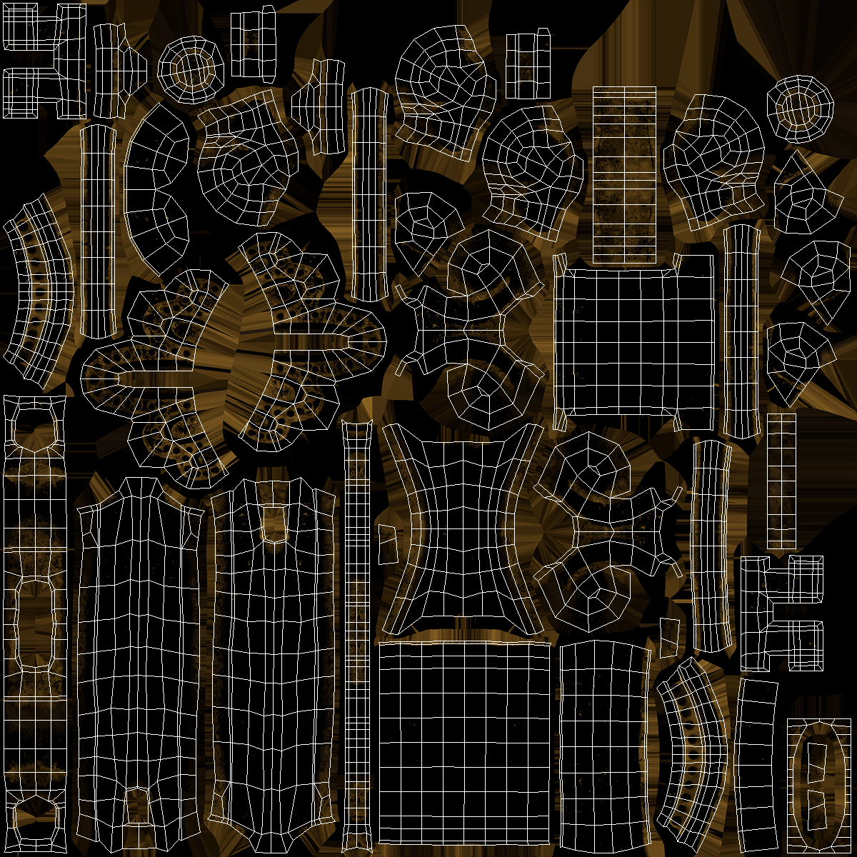 3D Decorative Skeleton Key Gold model