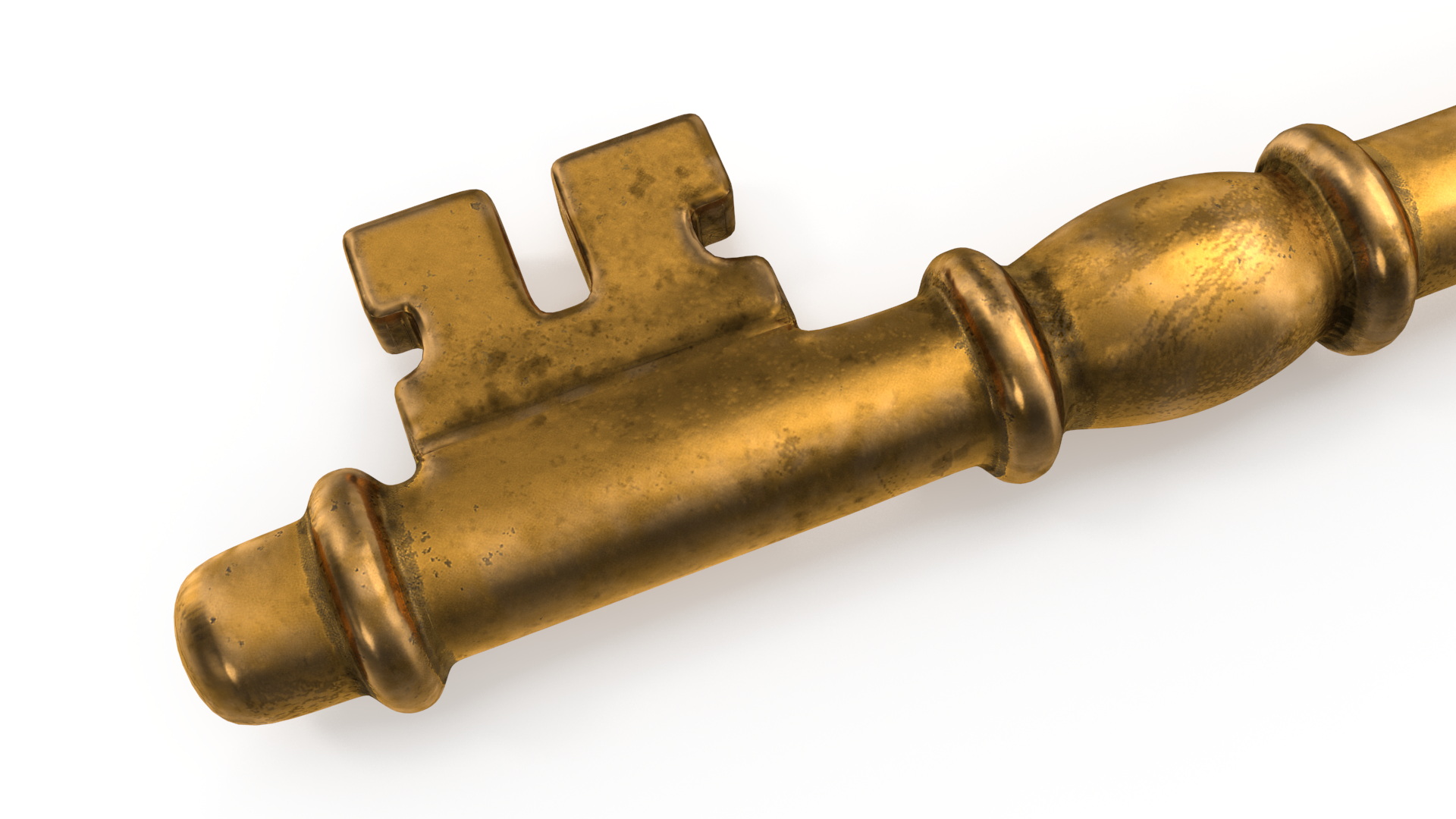 3D Decorative Skeleton Key Gold model